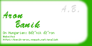 aron banik business card